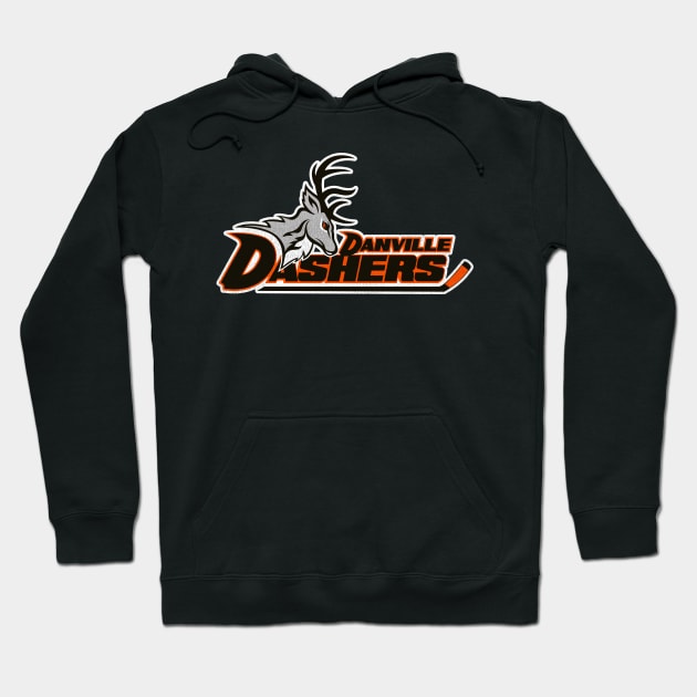 Defunct Danville Dashers Illinois Hockey Team Hoodie by Defunctland